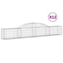 vidaXL 12 db íves horganyzott vas gabion kosár 300x30x40/60 cm