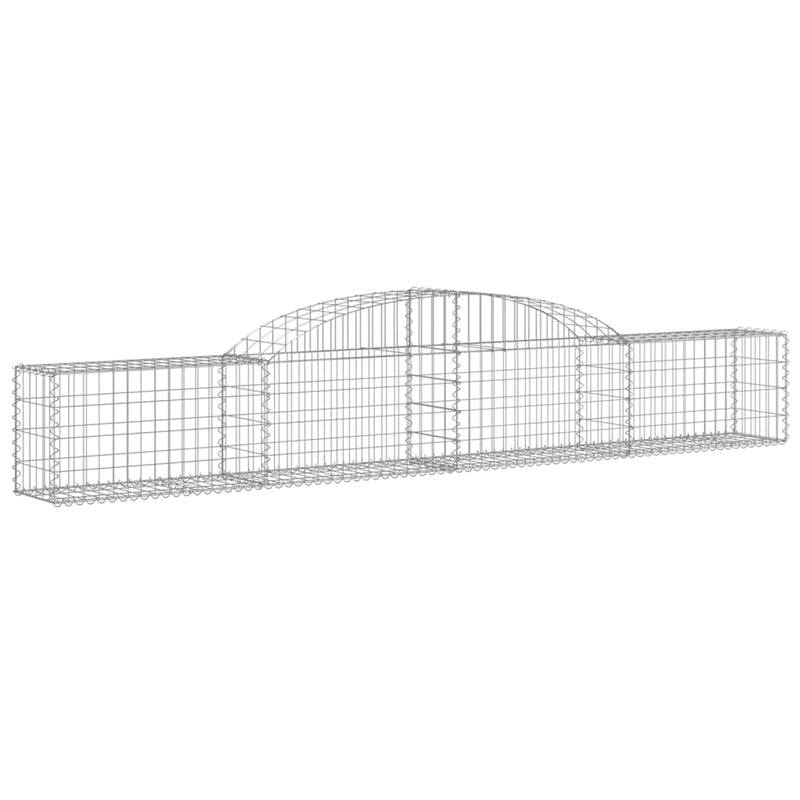 vidaXL 12 db íves horganyzott vas gabion kosár 300x30x40/60 cm