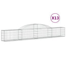 vidaXL 13 db íves horganyzott vas gabion kosár 300x30x40/60 cm