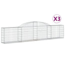 vidaXL 3 db íves horganyzott vas gabion kosár 300x30x60/80 cm