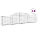 vidaXL 4 db íves horganyzott vas gabion kosár 300x30x60/80 cm