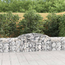 vidaXL 4 db íves horganyzott vas gabion kosár 300x30x60/80 cm