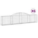 vidaXL 6 db íves horganyzott vas gabion kosár 300x30x60/80 cm