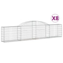 vidaXL 8 db íves horganyzott vas gabion kosár 300x30x60/80 cm