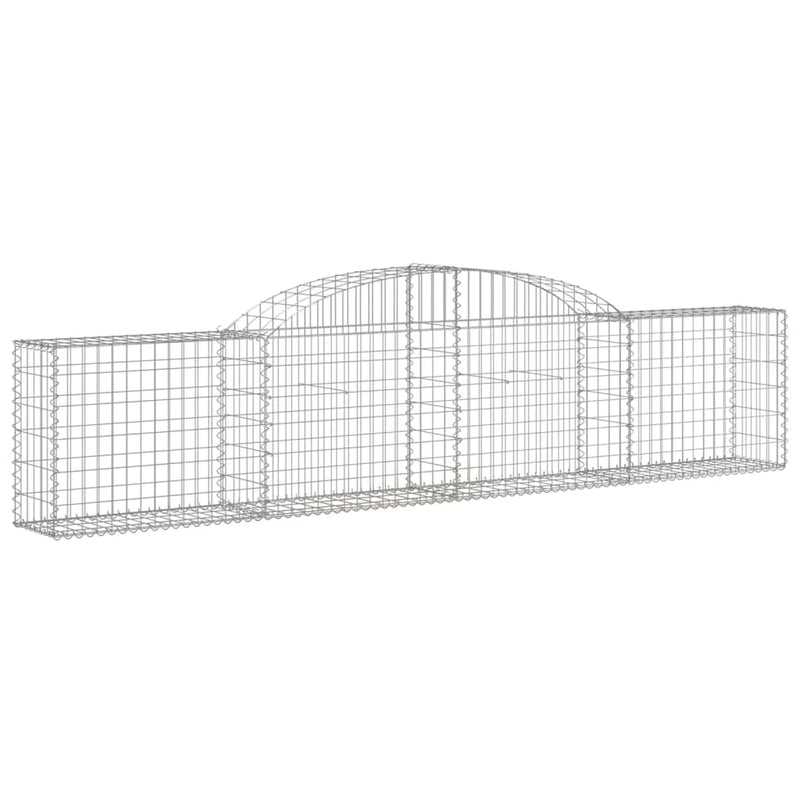 vidaXL 8 db íves horganyzott vas gabion kosár 300x30x60/80 cm