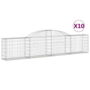vidaXL 10 db íves horganyzott vas gabion kosár 300x30x60/80 cm