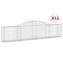 vidaXL 11 db íves horganyzott vas gabion kosár 300x30x60/80 cm