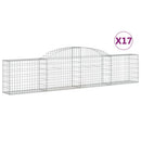 vidaXL 17 db íves horganyzott vas gabion kosár 300x30x60/80 cm