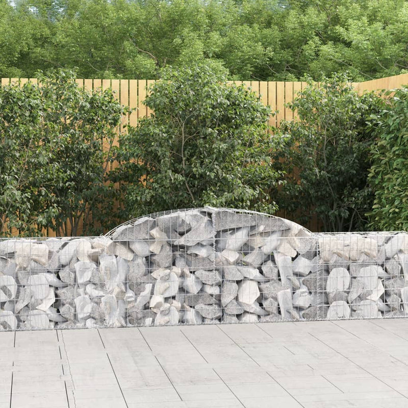 vidaXL 30 db íves horganyzott vas gabion kosár 300x30x60/80 cm