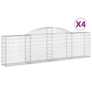 vidaXL 4 db íves horganyzott vas gabion kosár 300x30x80/100 cm