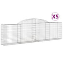 vidaXL 5 db íves horganyzott vas gabion kosár 300x30x80/100 cm
