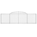 vidaXL 7 db íves horganyzott vas gabion kosár 300x30x80/100 cm