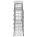 vidaXL 7 db íves horganyzott vas gabion kosár 300x30x80/100 cm
