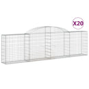 vidaXL 20 db íves horganyzott vas gabion kosár 300x30x80/100 cm