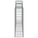 vidaXL 5 db íves horganyzott vas gabion kosár 300 x 30 x 100/120 cm