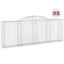 vidaXL 8 db íves horganyzott vas gabion kosár 300 x 30 x 100/120 cm