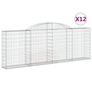 vidaXL 12 db íves horganyzott vas gabion kosár 300 x 30 x 100/120 cm