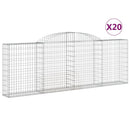 vidaXL 20 db íves horganyzott vas gabion kosár 300 x 30 x 100/120 cm