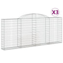 vidaXL 3 db íves horganyzott vas gabion kosár 300x30x120/140 cm