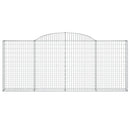 vidaXL 6 db íves horganyzott vas gabion kosár 300x30x120/140 cm