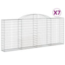 vidaXL 7 db íves horganyzott vas gabion kosár 300x30x120/140 cm