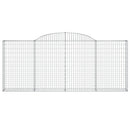 vidaXL 7 db íves horganyzott vas gabion kosár 300x30x120/140 cm