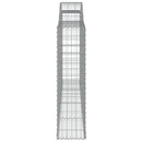vidaXL 7 db íves horganyzott vas gabion kosár 300x30x120/140 cm