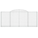 vidaXL 10 db íves horganyzott vas gabion kosár 300x30x120/140 cm