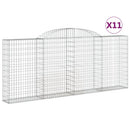 vidaXL 11 db íves horganyzott vas gabion kosár 300x30x120/140 cm
