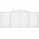 vidaXL 12 db íves horganyzott vas gabion kosár 300x30x120/140 cm
