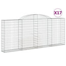 vidaXL 17 db íves horganyzott vas gabion kosár 300x30x120/140 cm