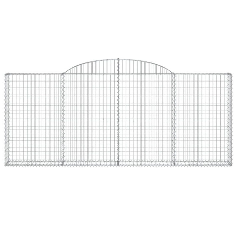 vidaXL 20 db íves horganyzott vas gabion kosár 300x30x120/140 cm