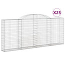 vidaXL 25 db íves horganyzott vas gabion kosár 300x30x120/140 cm