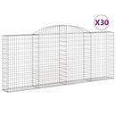 vidaXL 30 db íves horganyzott vas gabion kosár 300x30x120/140 cm