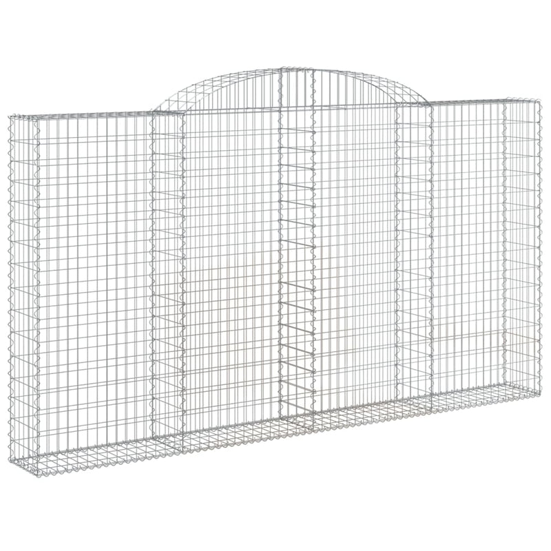 vidaXL 2 db íves horganyzott vas gabion kosár 300x30x160/180 cm