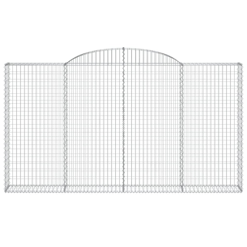 vidaXL 2 db íves horganyzott vas gabion kosár 300x30x160/180 cm