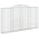 vidaXL 3 db íves horganyzott vas gabion kosár 300x30x160/180 cm