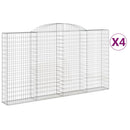 vidaXL 4 db íves horganyzott vas gabion kosár 300x30x160/180 cm
