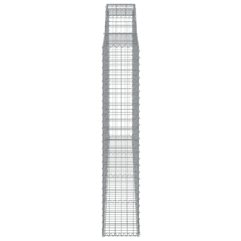 vidaXL 4 db íves horganyzott vas gabion kosár 300x30x160/180 cm
