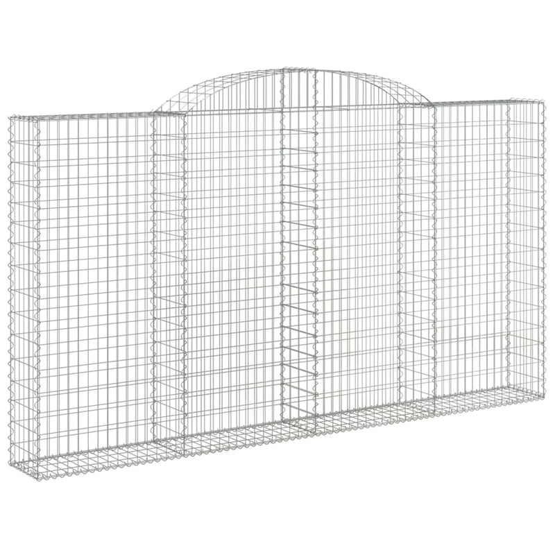 vidaXL 5 db íves horganyzott vas gabion kosár 300x30x160/180 cm