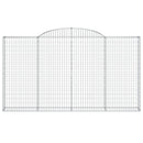 vidaXL 5 db íves horganyzott vas gabion kosár 300x30x160/180 cm