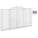 vidaXL 6 db íves horganyzott vas gabion kosár 300x30x160/180 cm