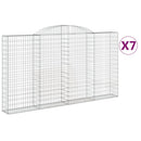 vidaXL 7 db íves horganyzott vas gabion kosár 300x30x160/180 cm