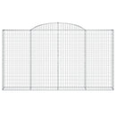 vidaXL 7 db íves horganyzott vas gabion kosár 300x30x160/180 cm