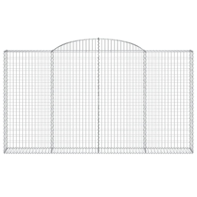 vidaXL 7 db íves horganyzott vas gabion kosár 300x30x160/180 cm