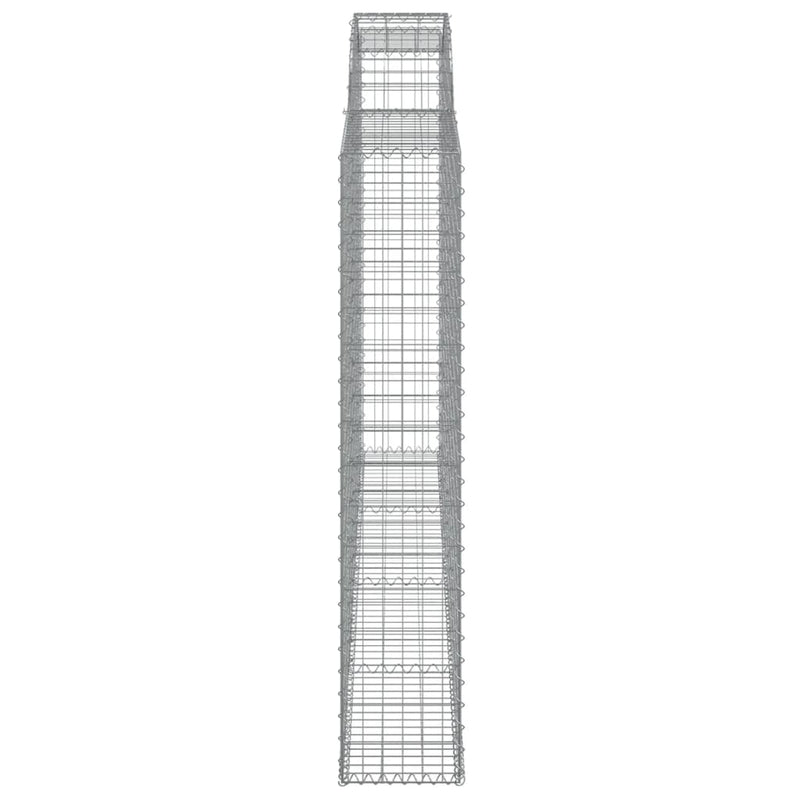 vidaXL 7 db íves horganyzott vas gabion kosár 300x30x160/180 cm
