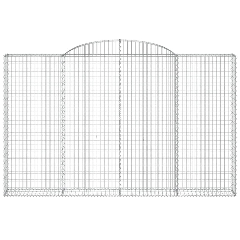 vidaXL 2 db íves horganyzott vas gabion kosár 300x30x180/200 cm