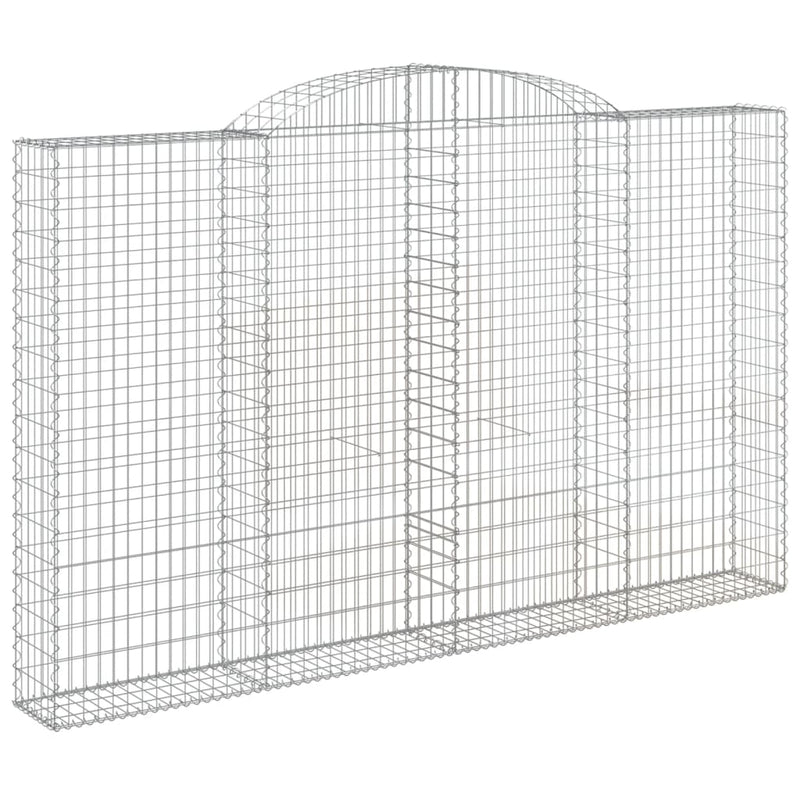 vidaXL 3 db íves horganyzott vas gabion kosár 300x30x180/200 cm