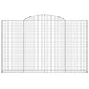 vidaXL 3 db íves horganyzott vas gabion kosár 300x30x180/200 cm