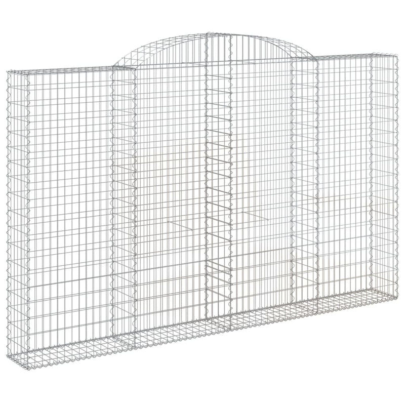 vidaXL 4 db íves horganyzott vas gabion kosár 300x30x180/200 cm